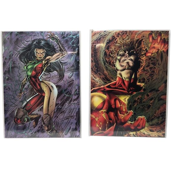 GEN 13 GL3 Rainmaker And GL4 Burnout Chromium Chase Cards Lot NM 1995 Aegis - Picture 1 of 5